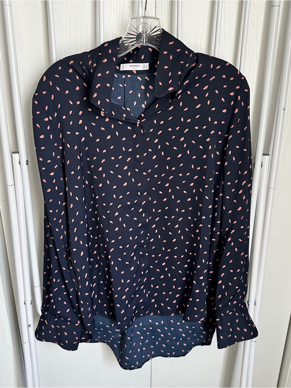 Mango Navy Print Blouse